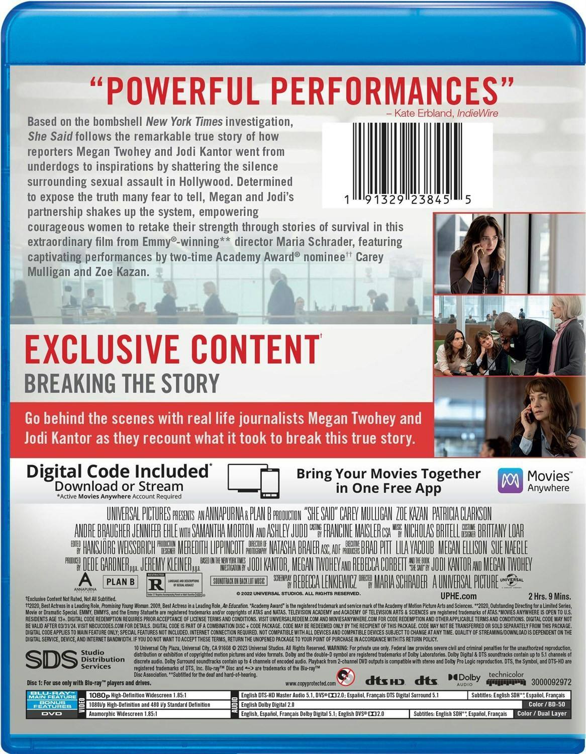 Back. She Said (with DVD) [Blu-ray].