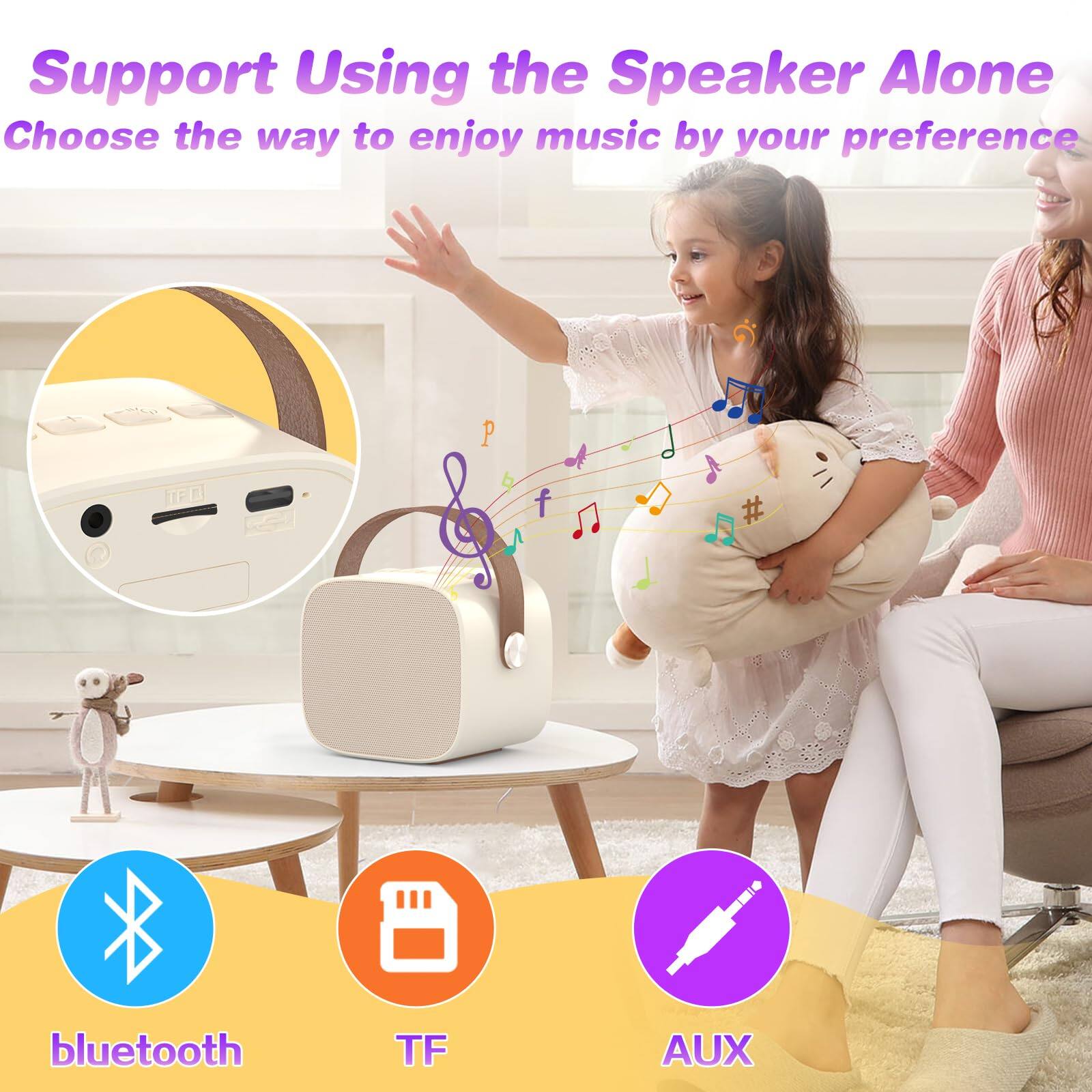 Support Using the Speaker Alone  
Choose the way to enjoy music by your preference  

- Bluetooth  
- TF  
- AUX
