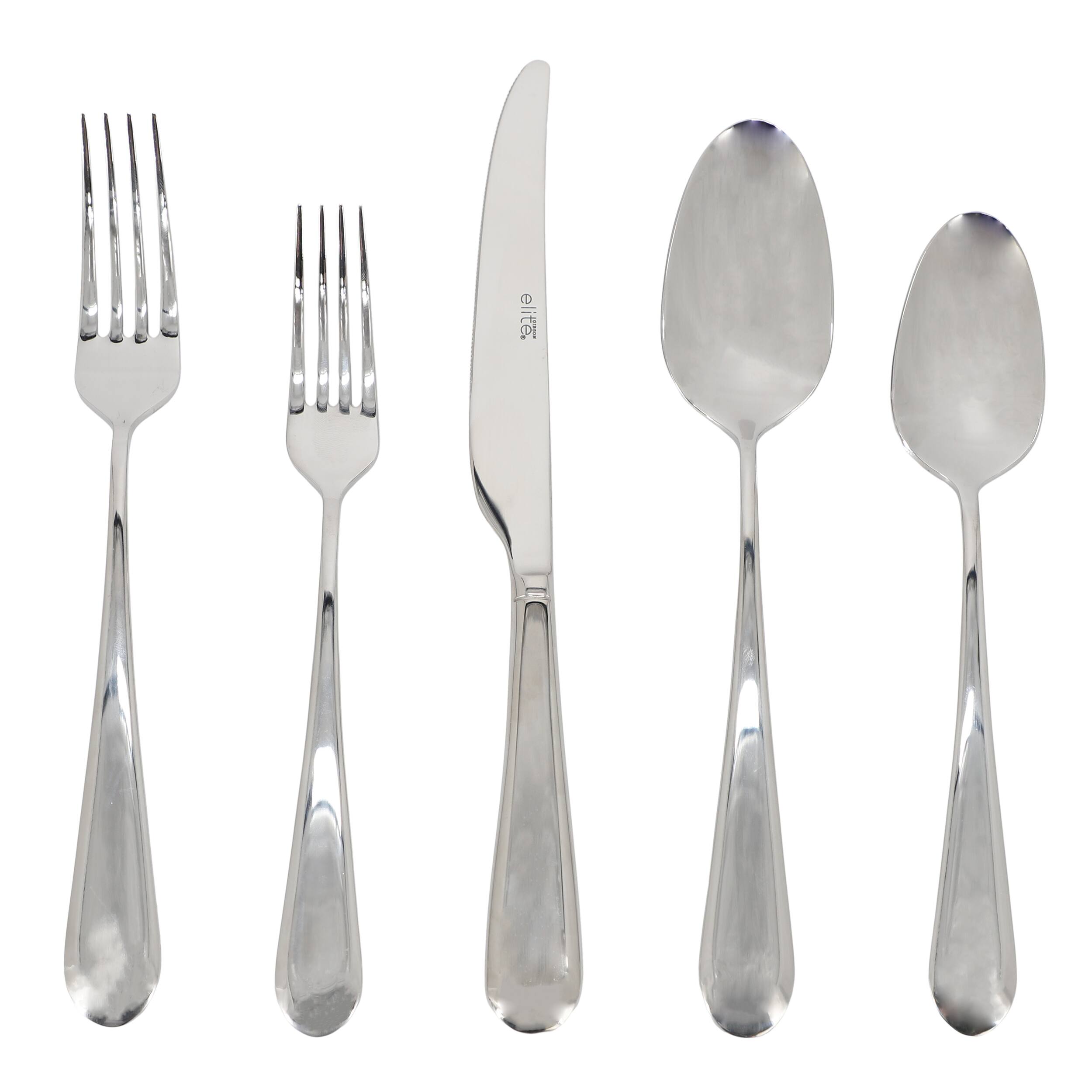 Alt View 2. Gibson - Gibson Elite Claudine 20 Piece Stainless Steel Flatware Set in Silver - Silver.