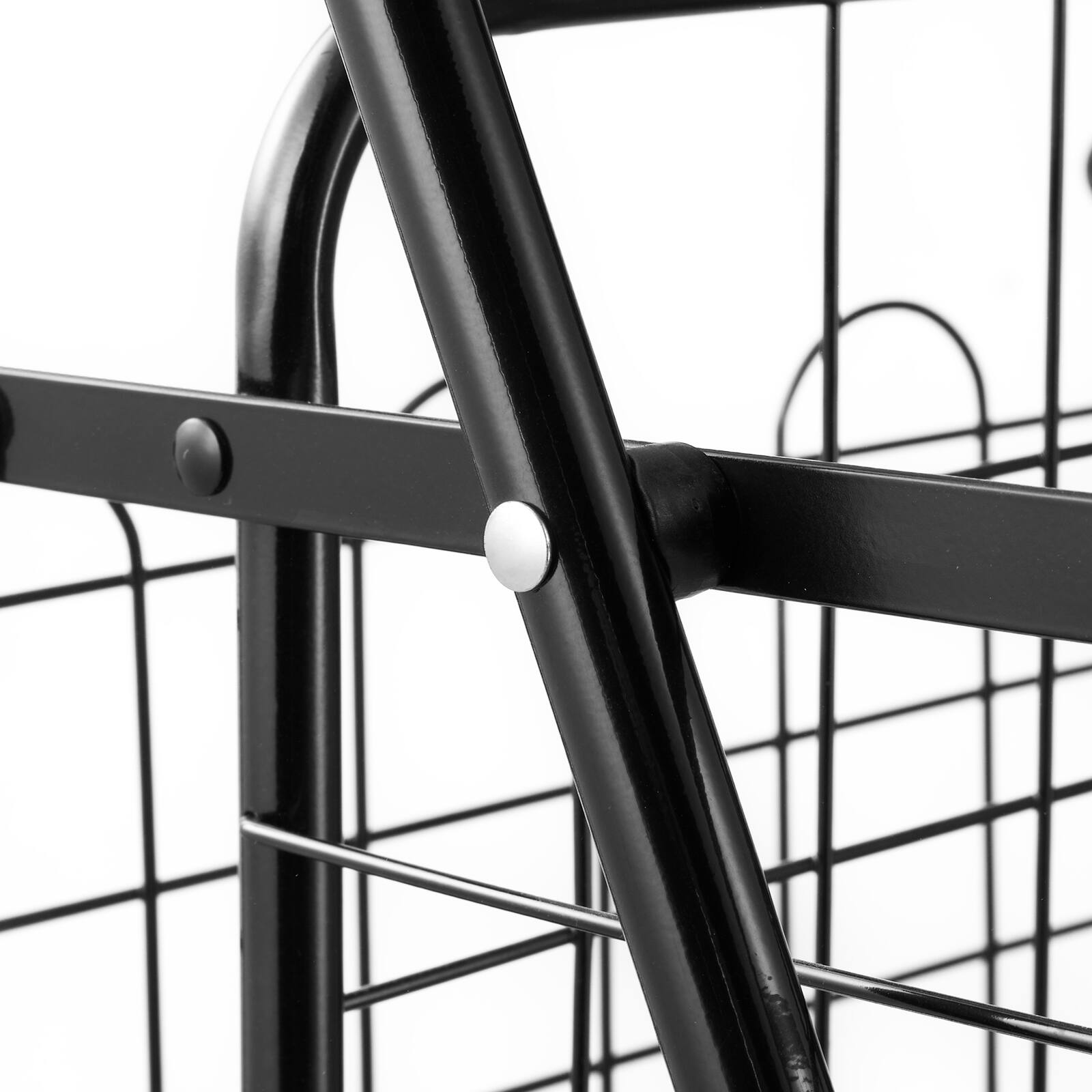 Angle. LOVMOR - Folding Shopping Cart with Dual Baskets and Waterproof Liner, 100-Lb Capacity Utility Cart - Black.
