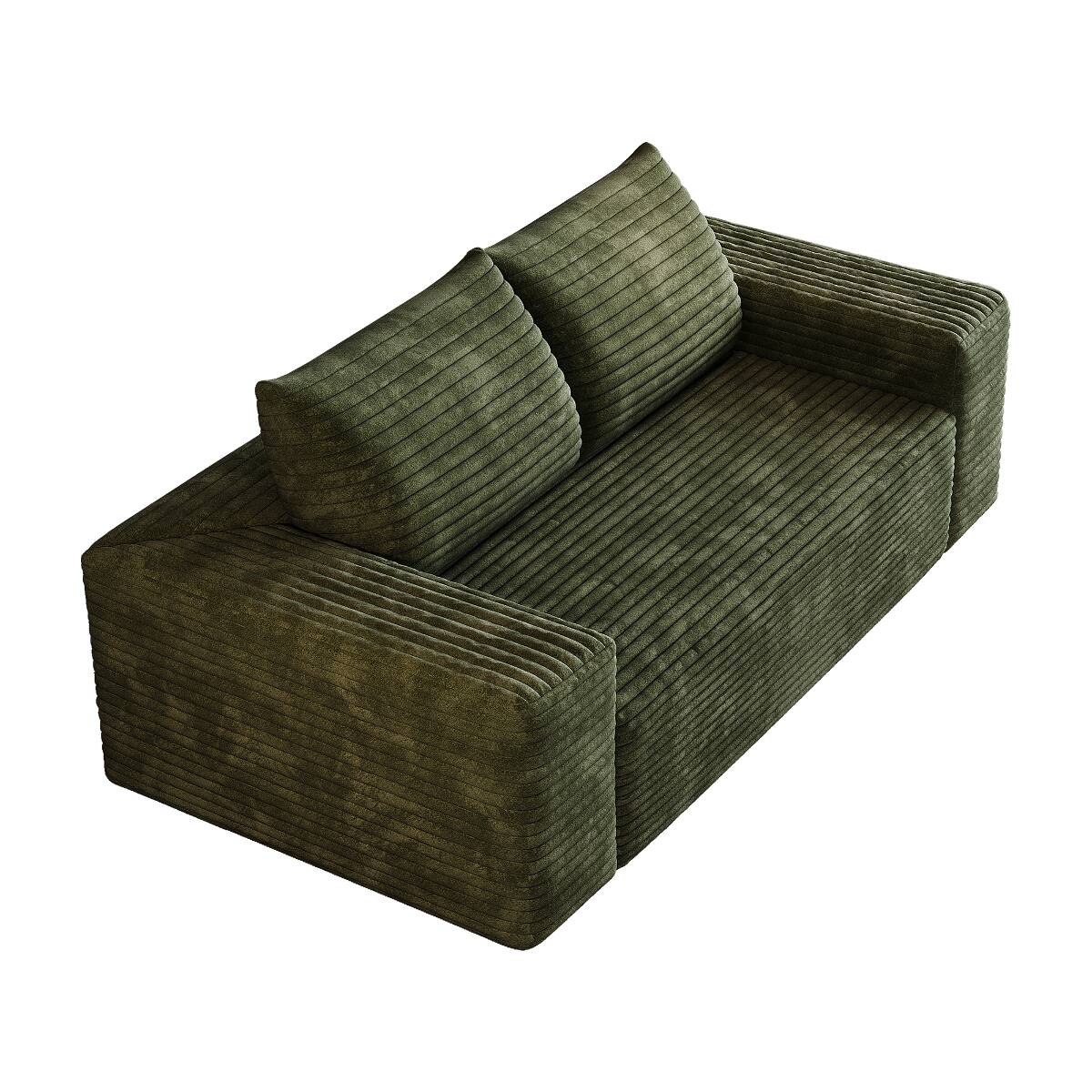 Alt View 8. Ropilly - Ropilly Green Corduroy Loveseat Deep Seat Two Seater Sofa with Wide Arms No Assembly for Small Apartment - Green.