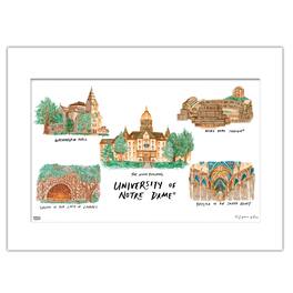 Indigo Falls - Notre Dame Fighting Irish 11" x 14" Matte University Wall Art - Multicolor
