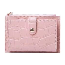 Kitcheniva - Women's Ultra-Thin Lightweight Crocodile Print Wallet, Holds Cards, Coins & Cash - Pink