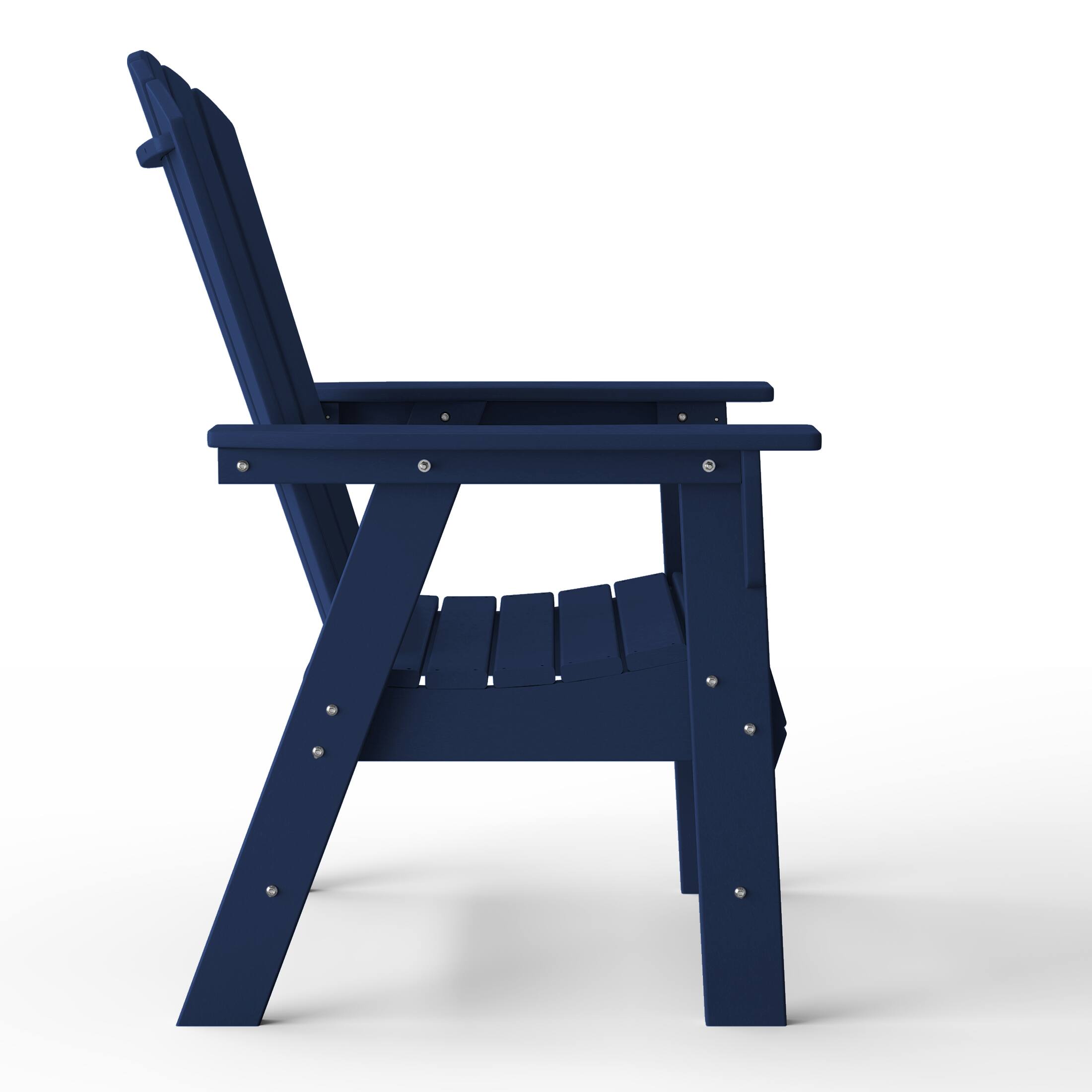 Left. WestinTrends - WestinTrends Dylan Outdoor Patio Shell-back Adirondack Dining Chair Weather Resistant - Navy Blue.
