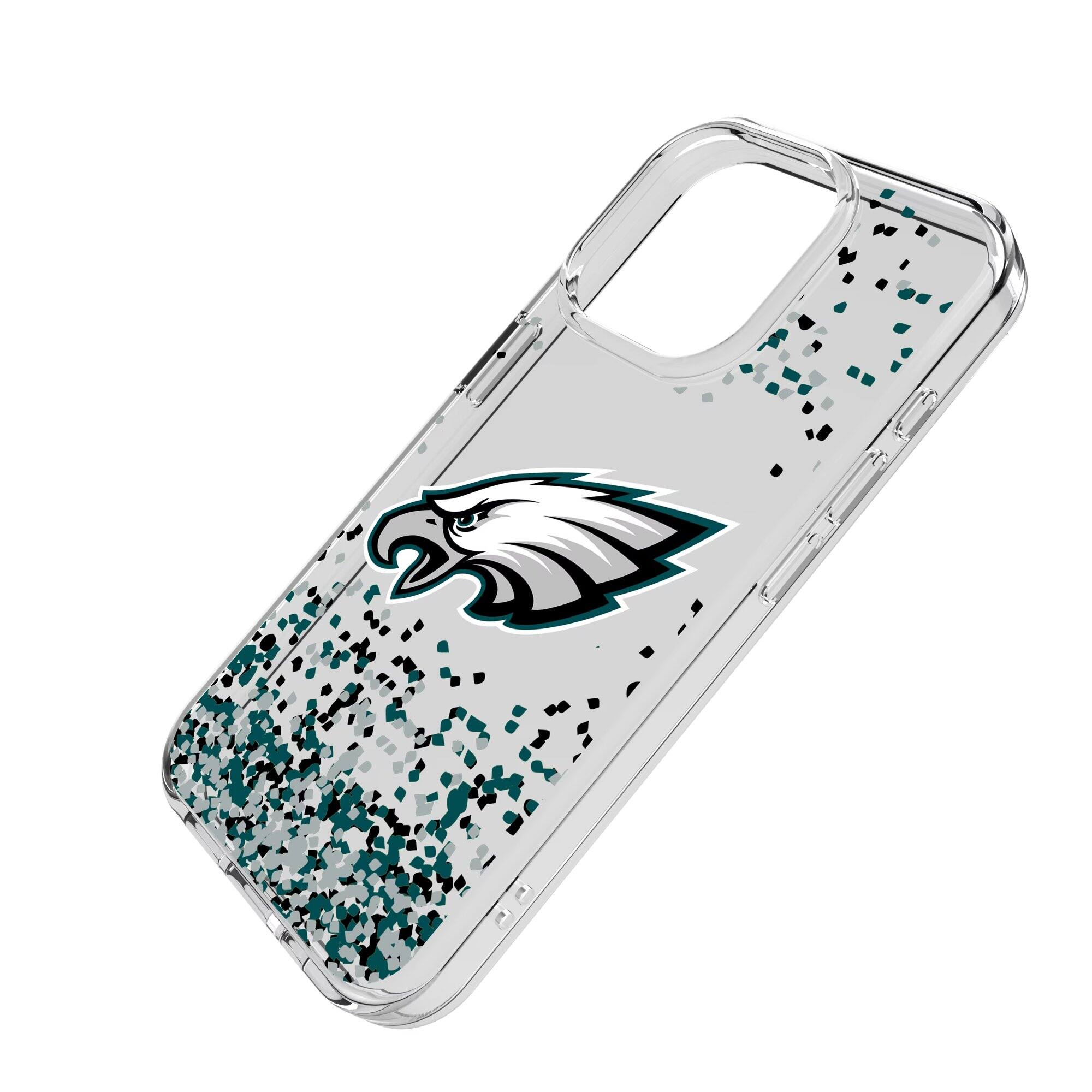Alt View 1. Keyscaper - Philadelphia Eagles iPhone Clear Case with Confetti Design - 15 - Multicolor.