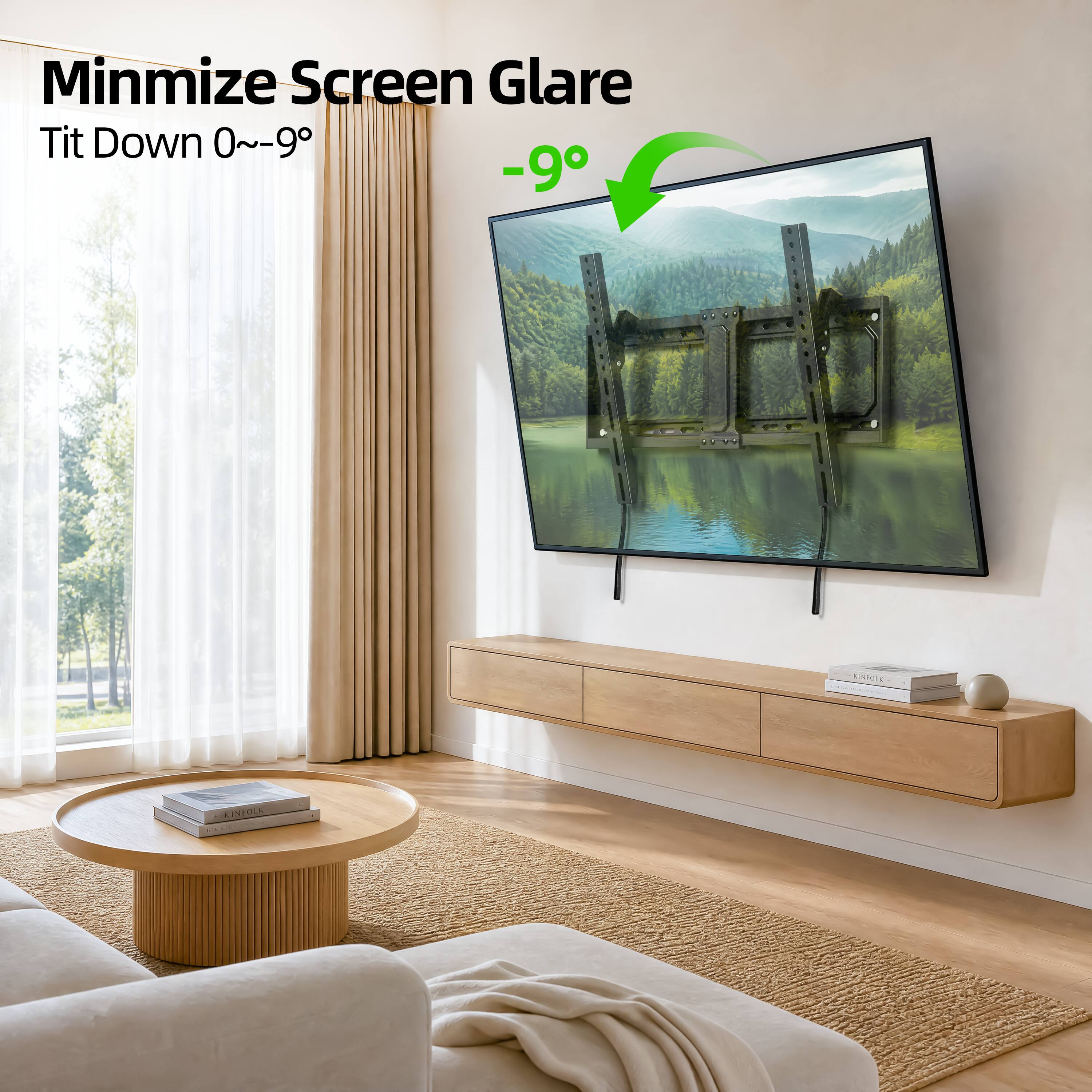 Minimize Screen Glare  
Tit Down 0~9°