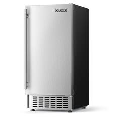 Front. Coolski - Coolski 15" W Commercial Under Counter Ice Maker, 80 lbs/Day, Bulit-in Machine - Black.
