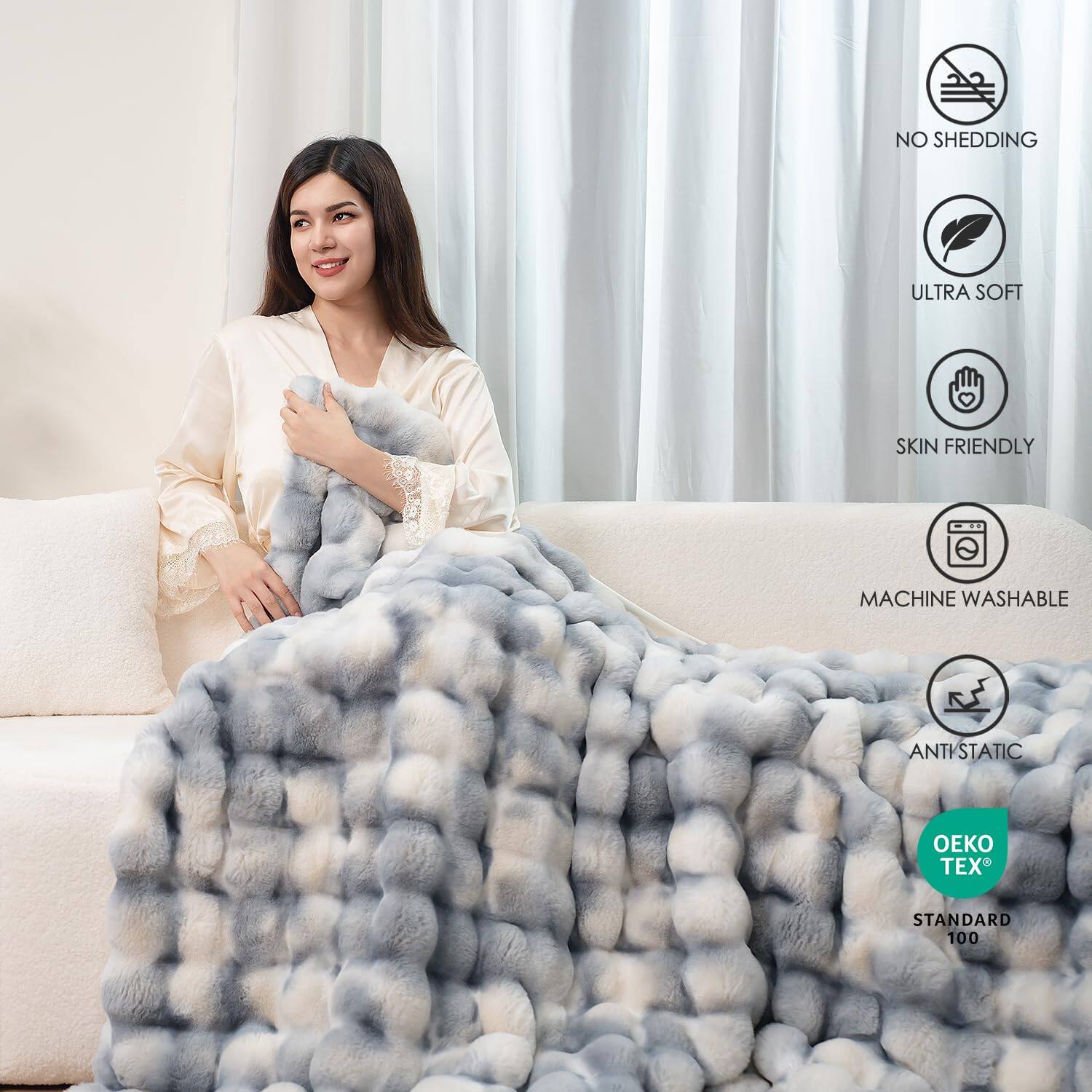 - NO SHEDDING
- ULTRA SOFT
- SKIN FRIENDLY
- MACHINE WASHABLE
- ANTISTATIC
- OEKO TEX® STANDARD 100