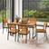 Alt View 3. Gymax - Gymax 7 PCS Outdoor Dining Set for 6 Acacia Wood Rectangular Table & 6 Armless Chairs - Natural, Black.