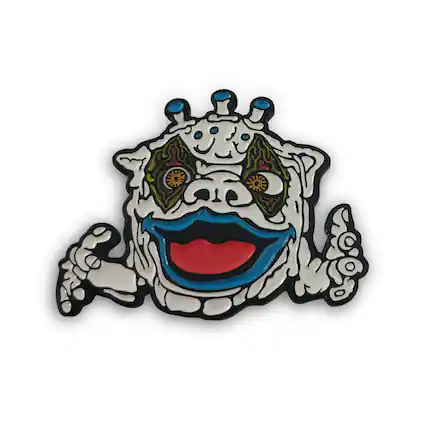 Front. TriAction Toys - Boglins Dark Lords Exclusive Collector Pin | Crazy Clown - White.