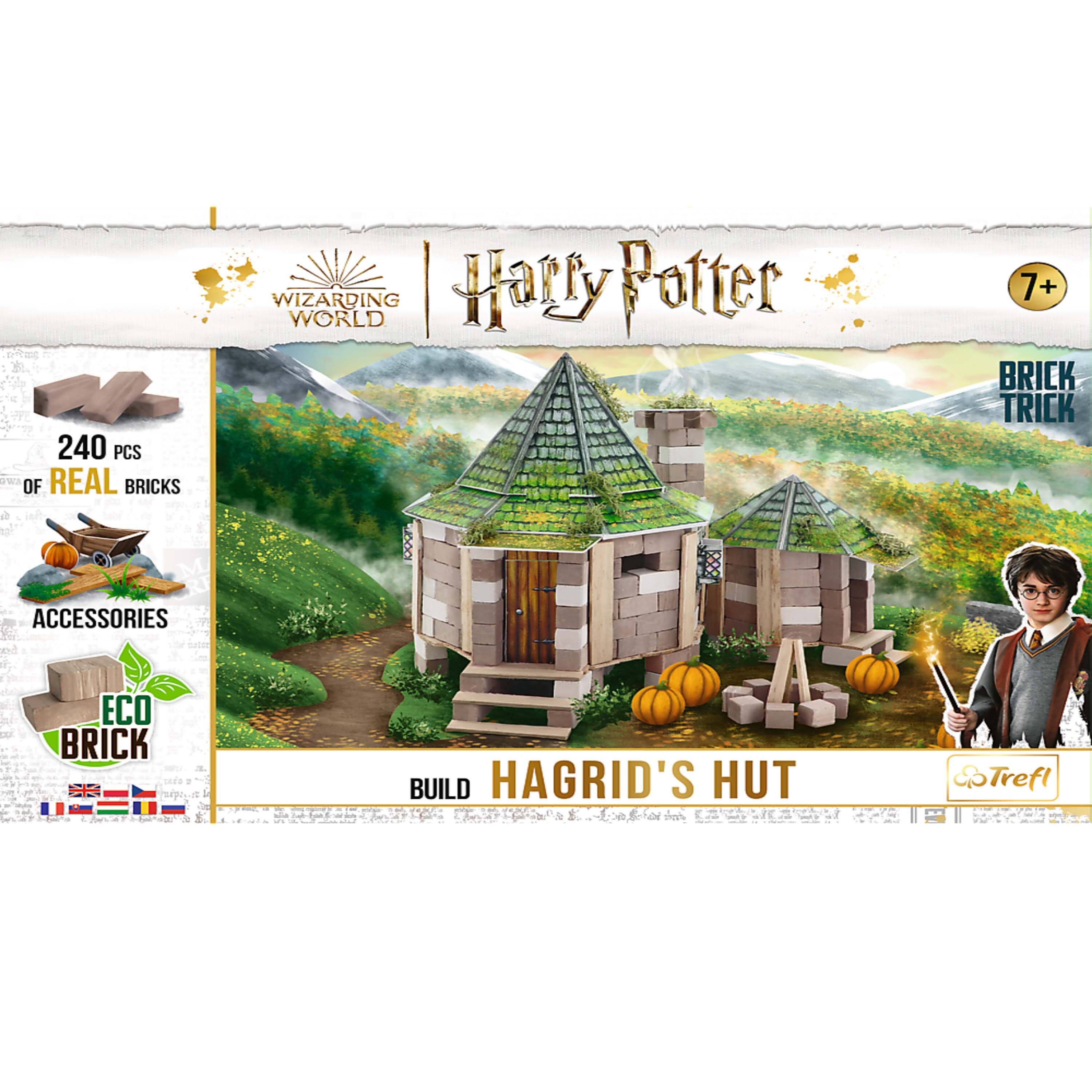 240 PCS OF REAL BRICKS  
ACCESSORIES  
ECO BRICK  
BUILD HAGRID'S HUT  
Harry Potter  
WIZARDING WORLD  
BRICK TRICK  
7+  
Trefl