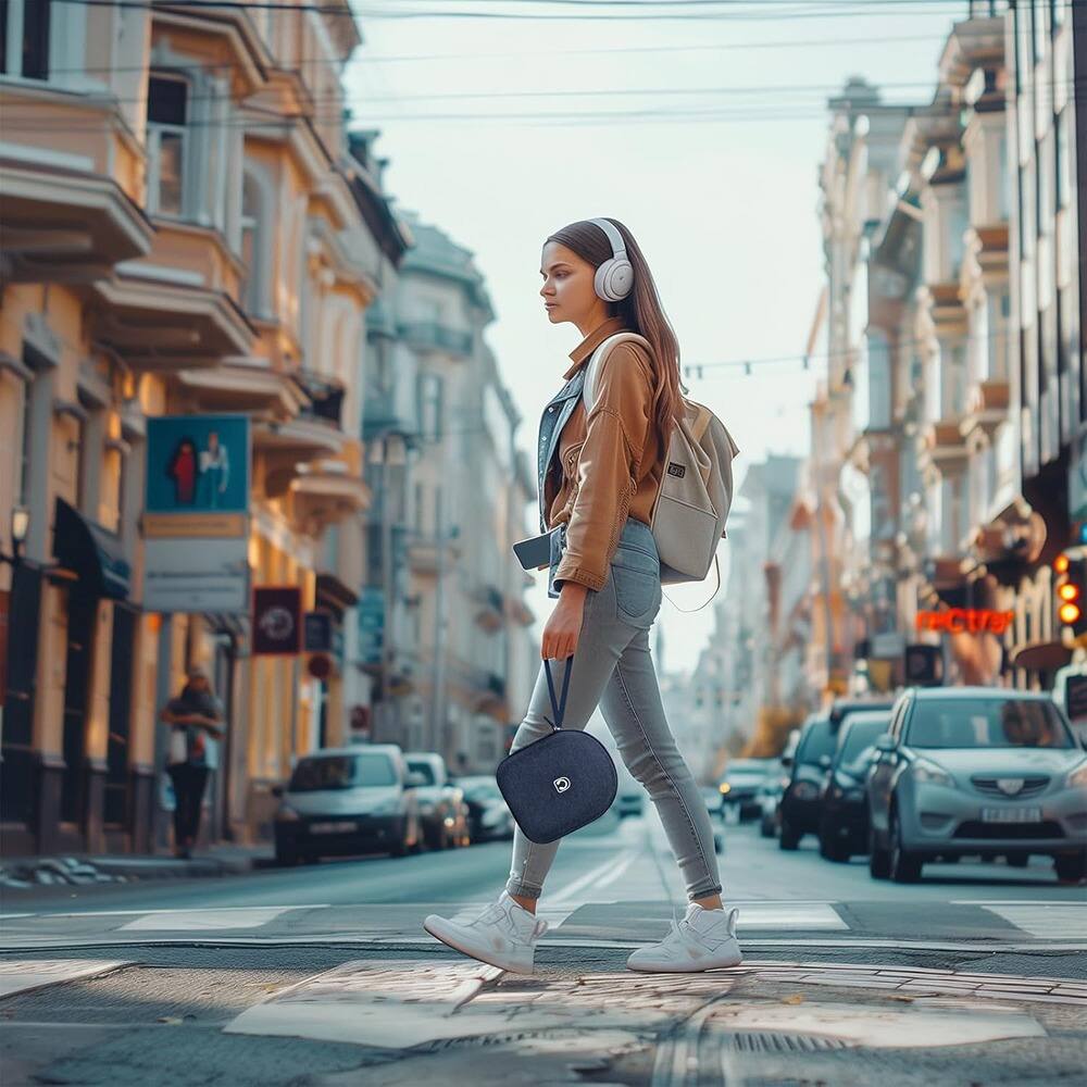 Back. ACJPR - Headphone Case for On-Ear and Over-Ear Wireless Bluetooth Headphones, Protective Travel Storage Bag (Case Only).