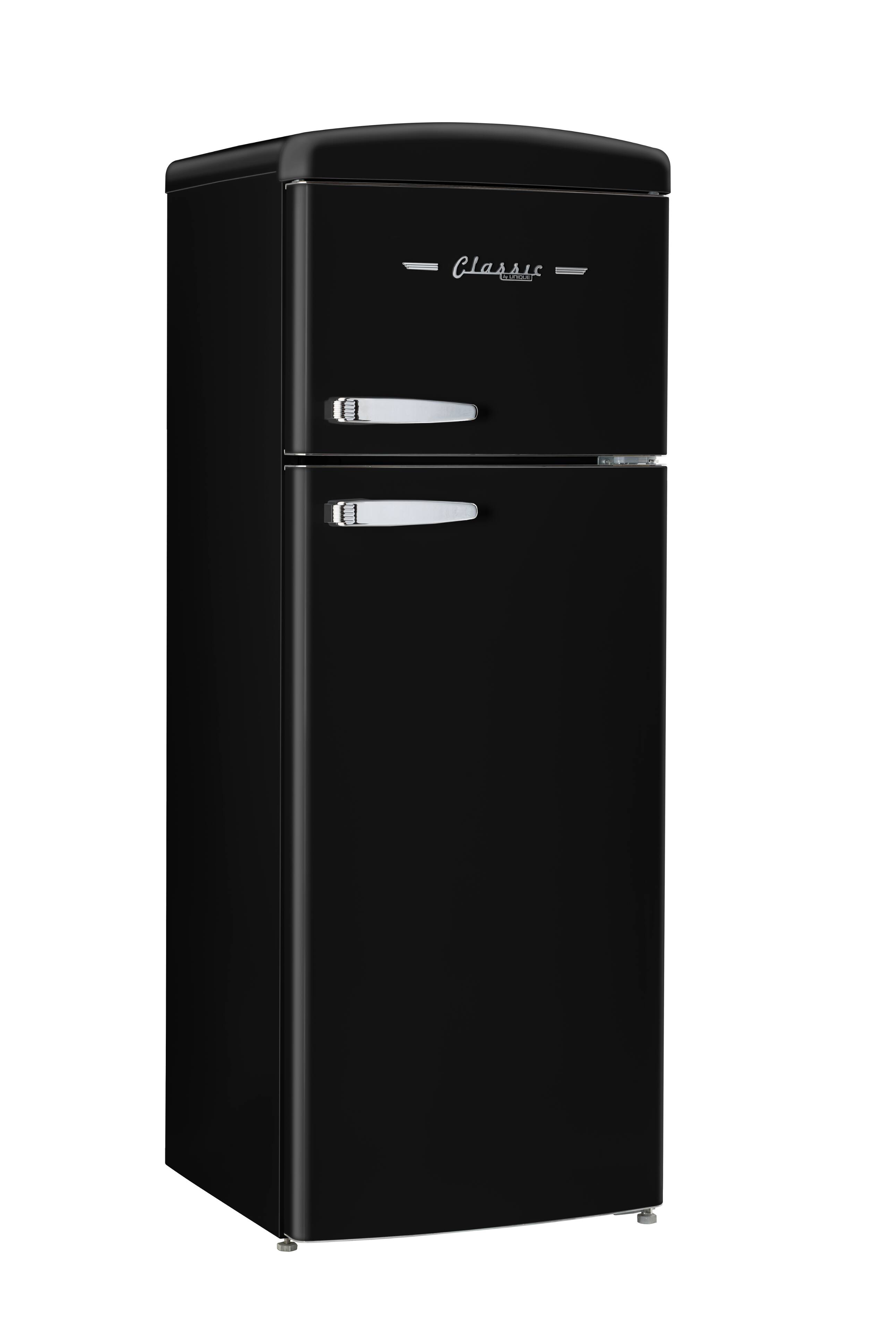 Angle. Unique Appliances - Classic Retro 7.5cu.ft Compact Top Freezer Refrigerator - Matte Black.