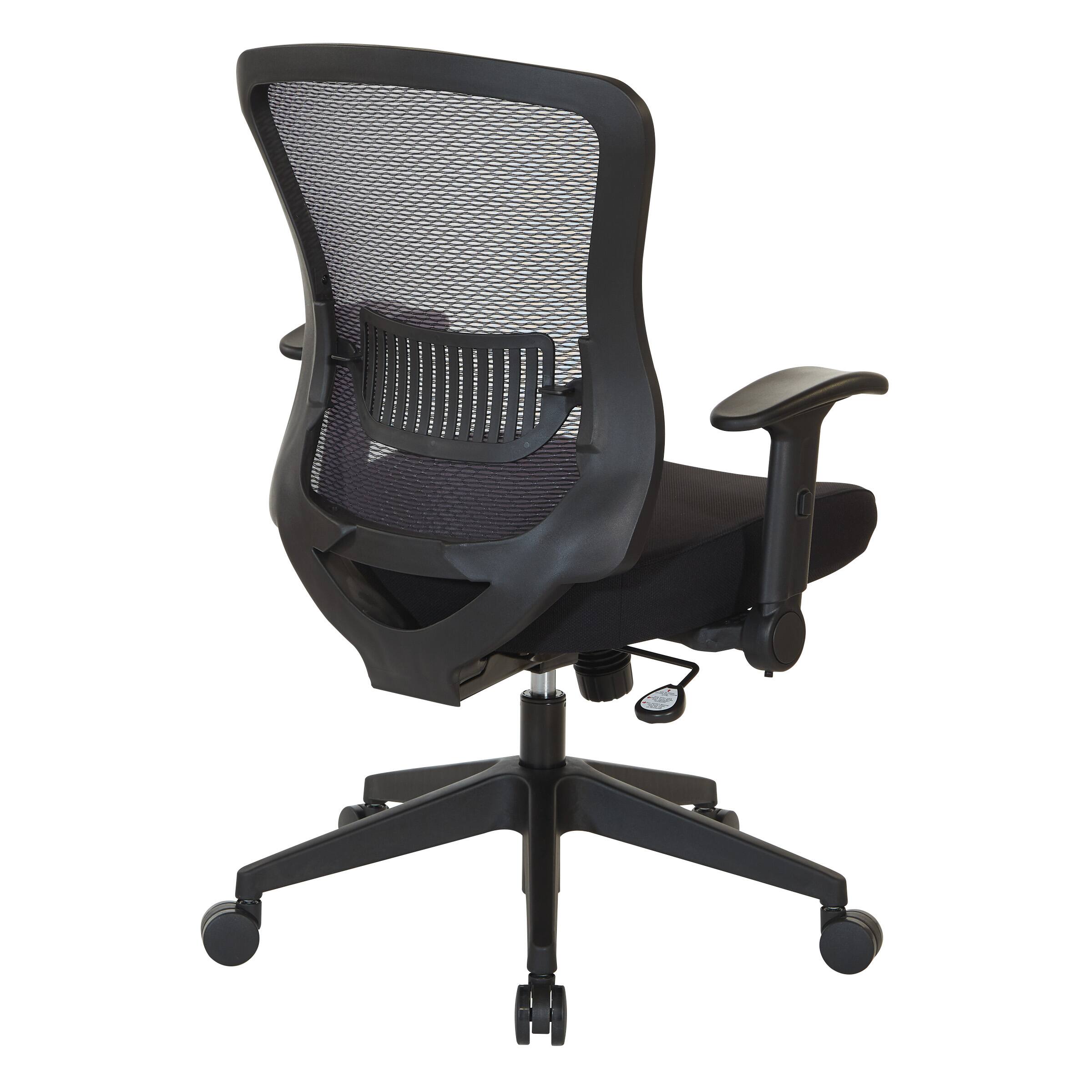 Back. Office Star Products - Dark Air Grid Back Managers Chair - Black.