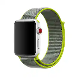 StrapsCo - Everyday Comfort Nylon Watch Band For Apple Watch - 44mm/45mm/46mm/49mm - Neon Green & Grey
