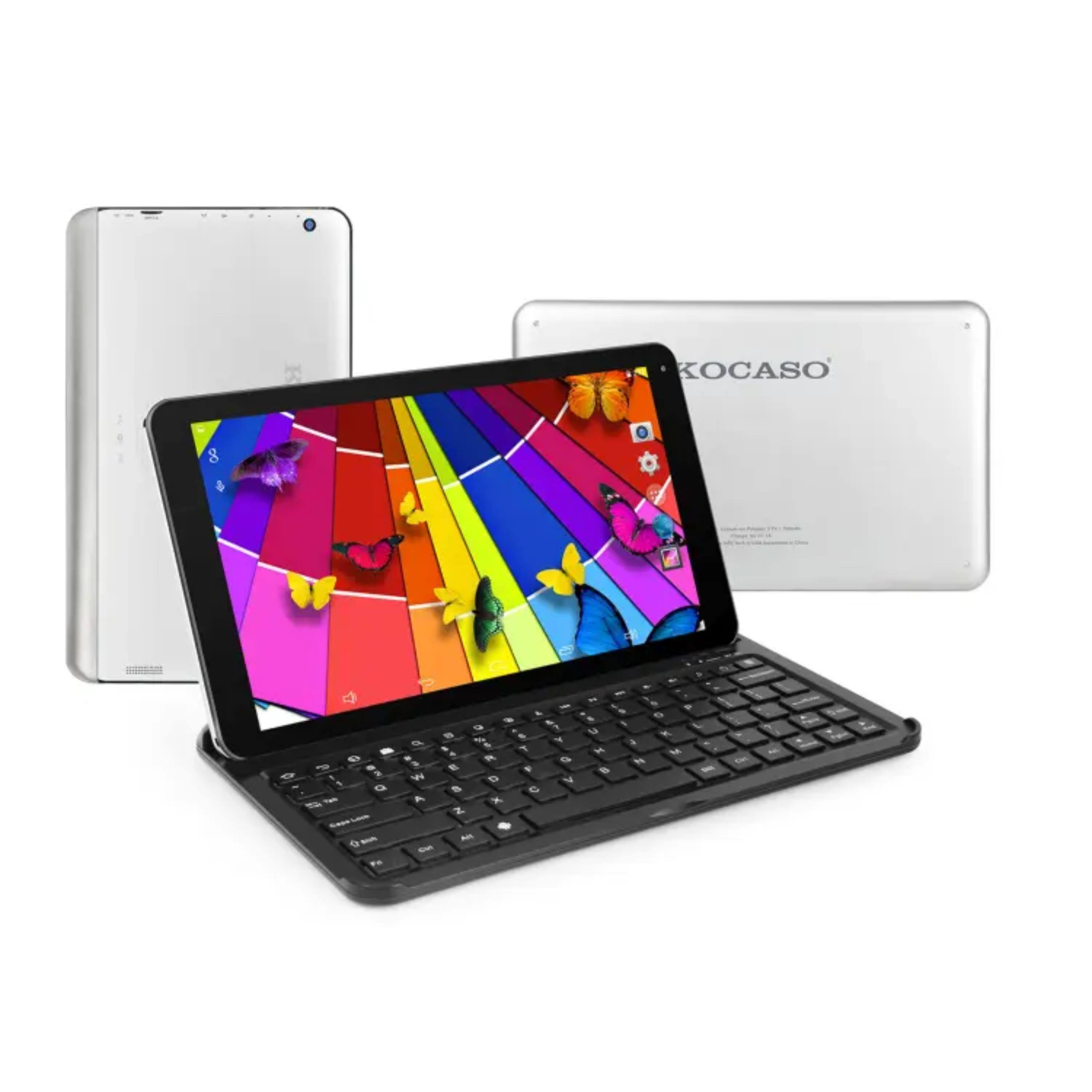 Back. Kitcheniva - Ultra Portable Wireless Keyboard Lightweight Bluetooth Keyboard for Mobile and Tablet Use - Black Silver.