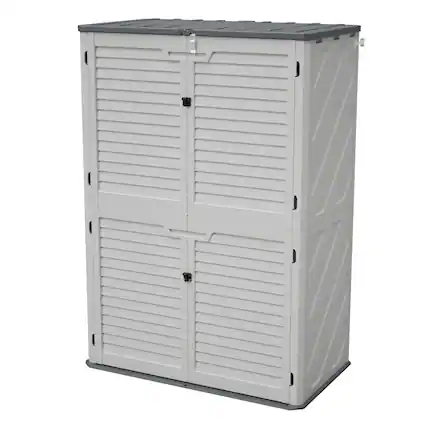 Front. Mondawe - Rust Proof Resin Garden Equipment Storage - White.