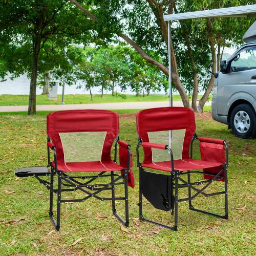 Alt View 4. Winado - 1PC Camping Directors Chair Portable Folding with Side Table, Carry Bag for Outdoor Adults Camping Beach Fishing Picnic - Red.