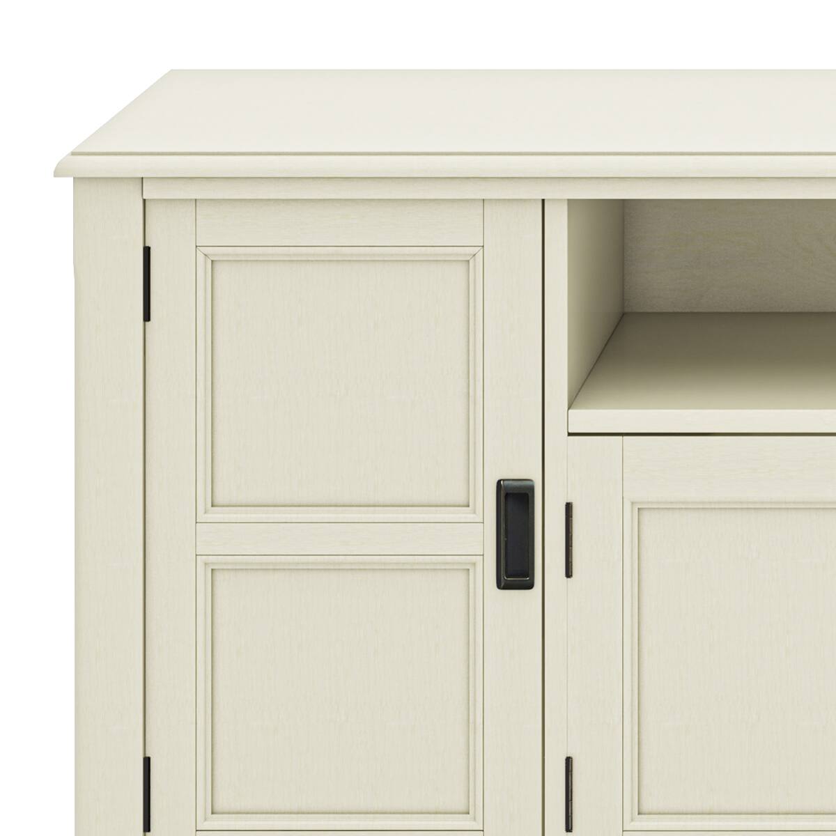 Left. Simpli Home - Burlington SOLID WOOD 72 inch TV Media Stand in Antique White For TVs up to 80 inches - Antique White.