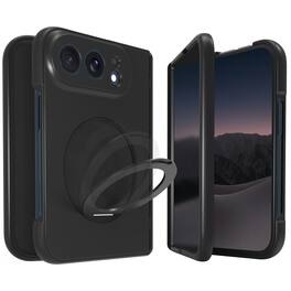 Vena - For Apple iPhone Duo Case With Stand, Magsafe Magnetic Phone Case, Full Hinge Protective Cover, Wireless Charging - Black