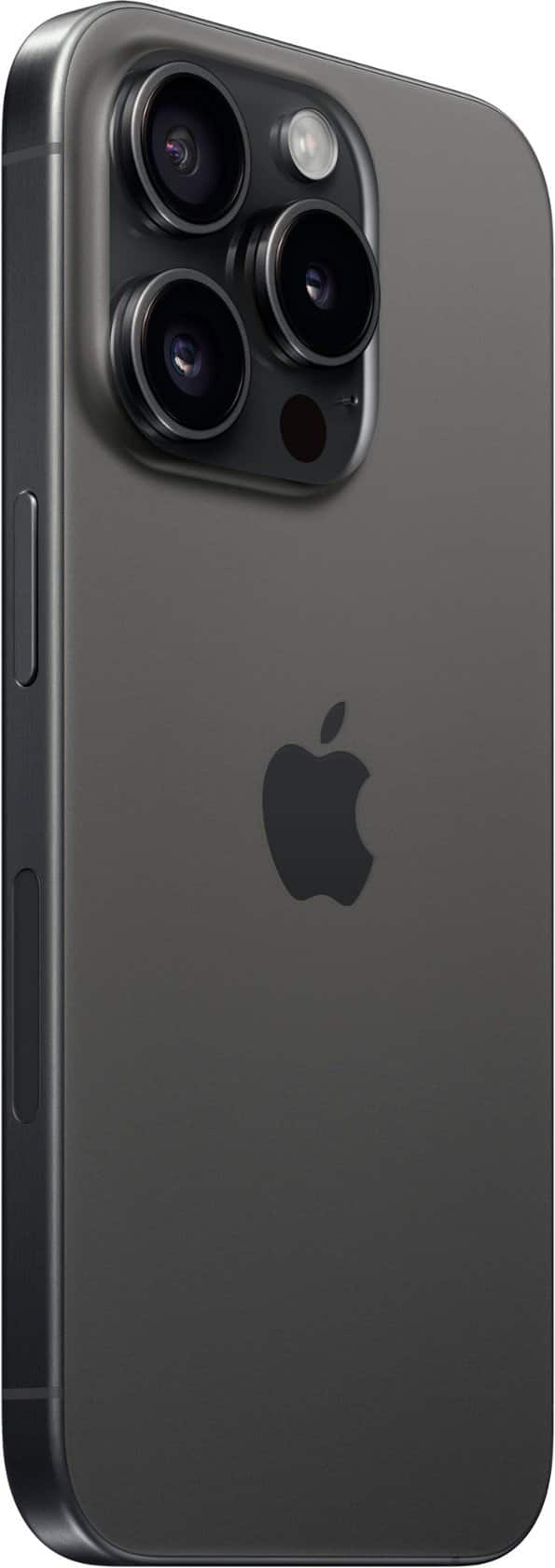 Left. Apple - Pre-Owned Good iPhone 15 Pro 5G 256GB - Apple Intelligence - (Unlocked) - Black Titanium.