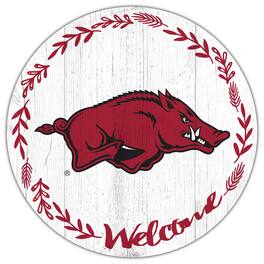 Fan Creations - Arkansas Razorbacks 12" Welcome Circle Sign - Multicolor