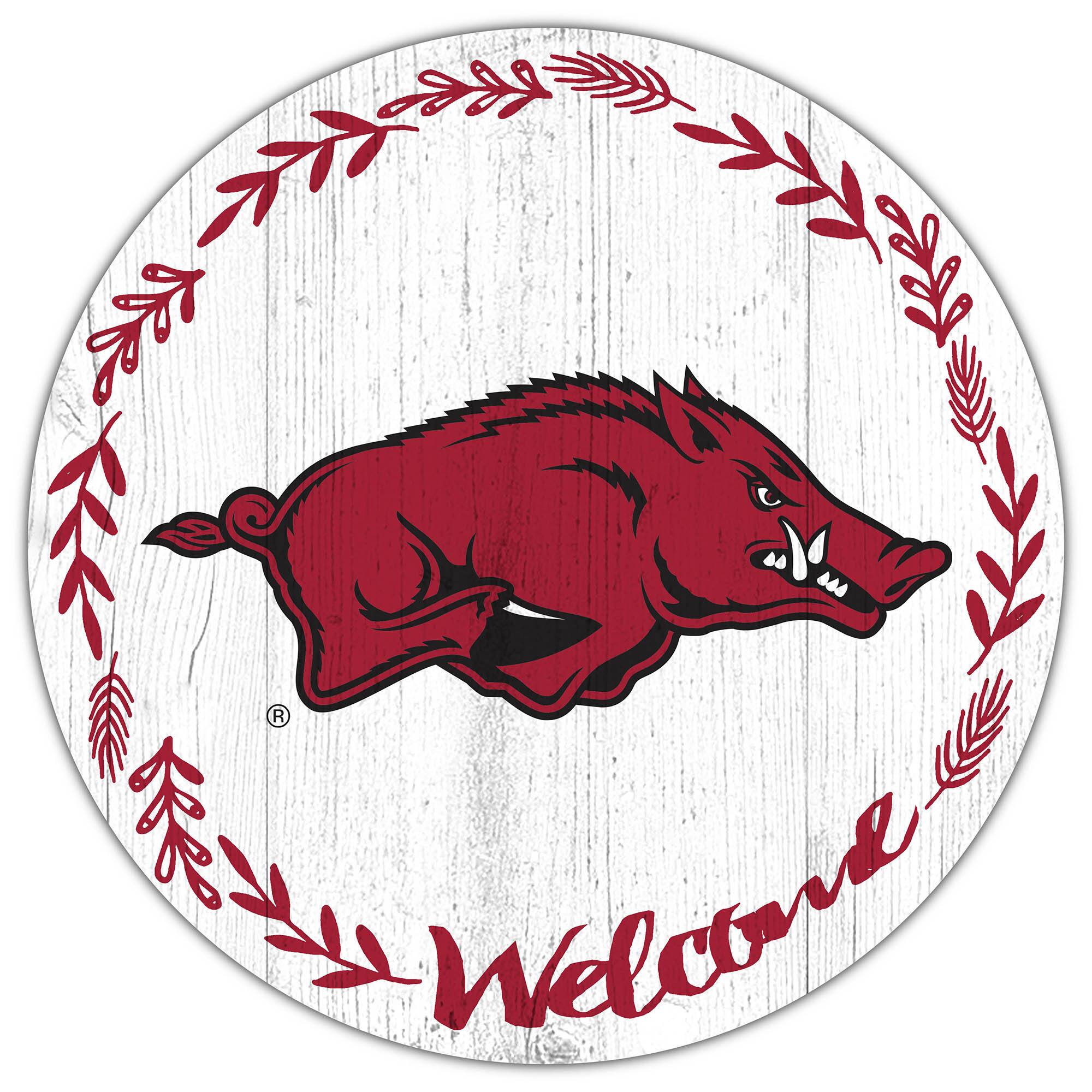Arkansas Razorbacks 12" Welcome Circle Sign