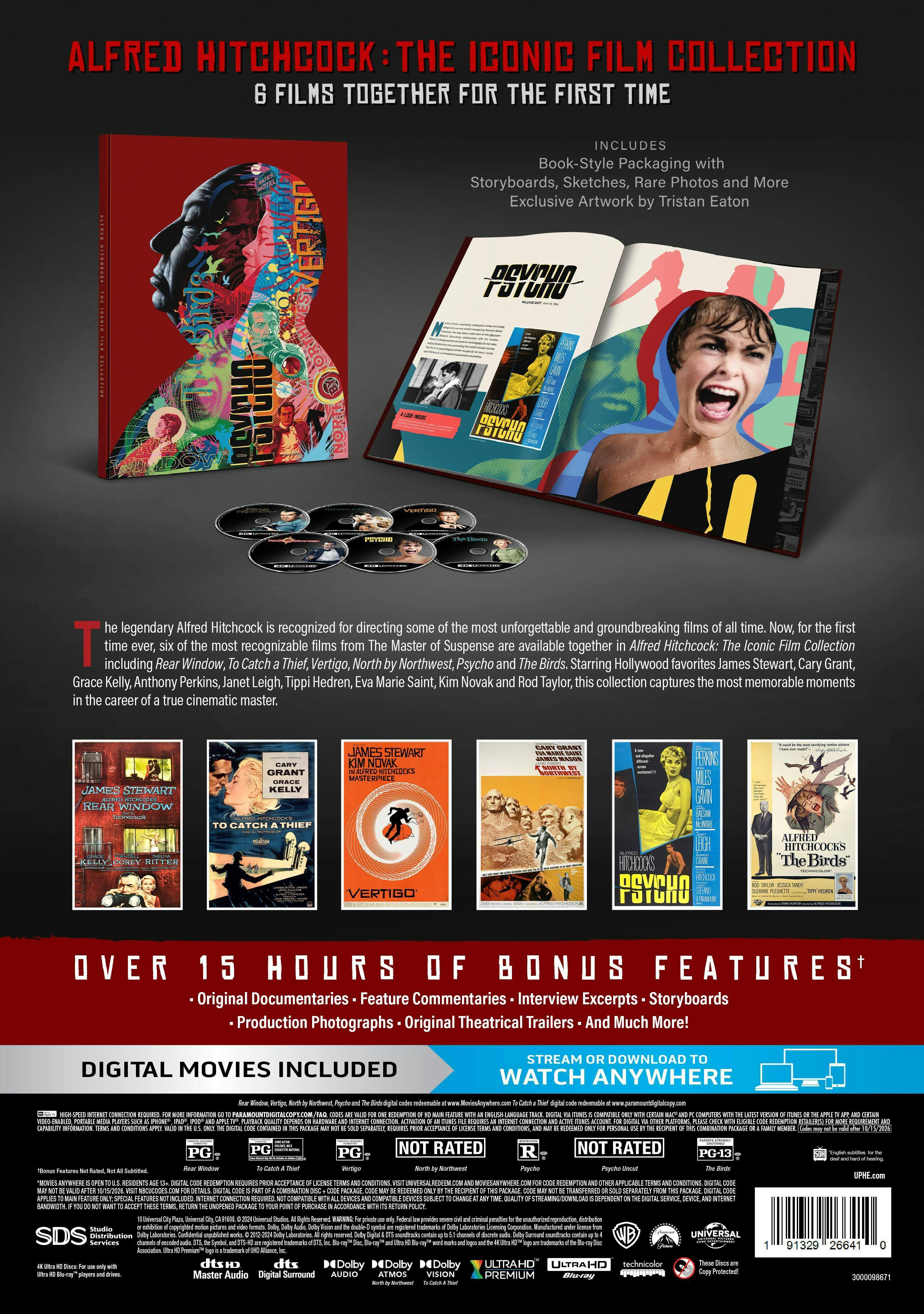 Back. Alfred Hitchcock: The Iconic Film Collection  - 4K Blu-Ray.