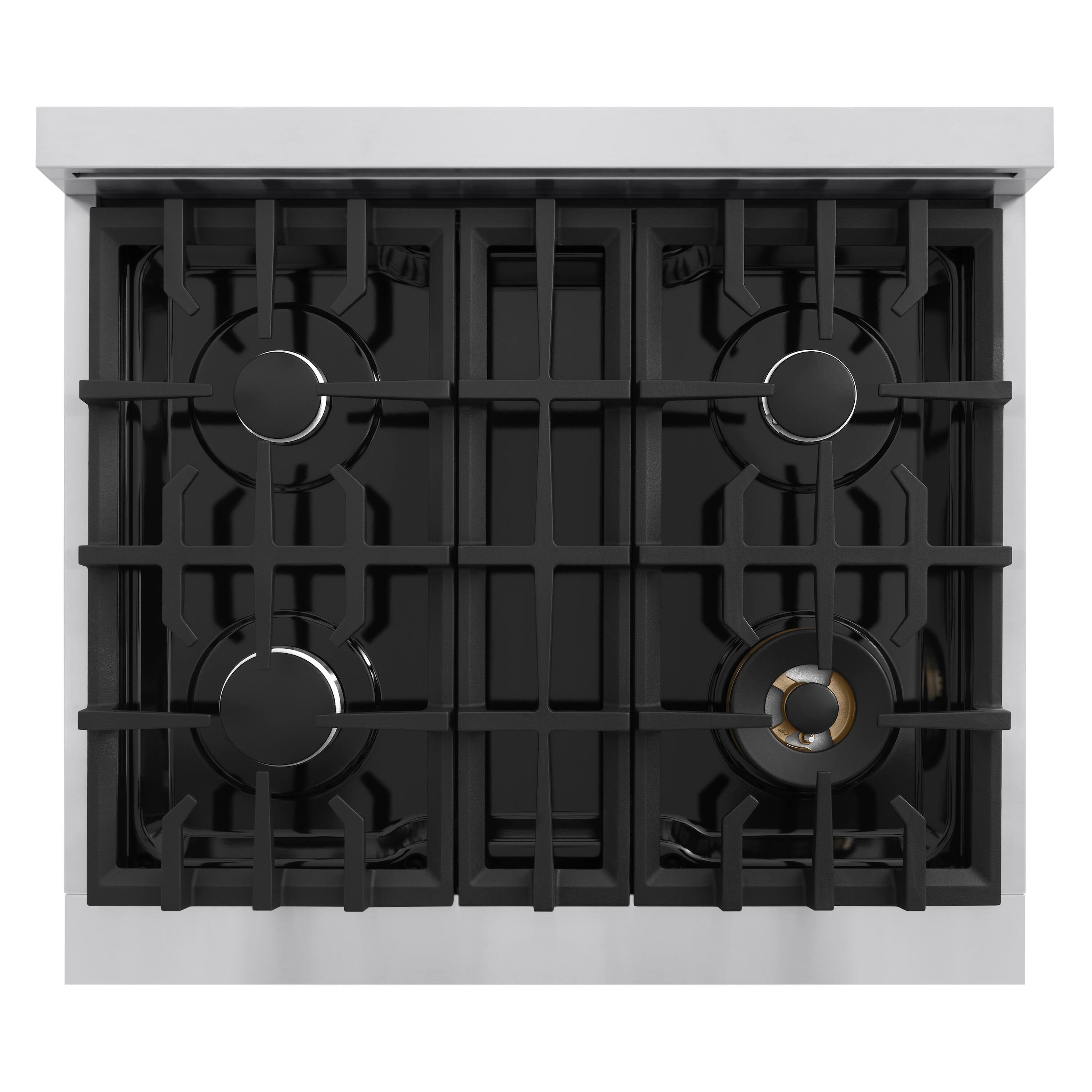 Alt View 6. ZLINE - ZLINE 30 in. Classic Gas Rangetop with 4 Burners and Porcelain Cooktop in Stainless Steel - Stainless Steel.