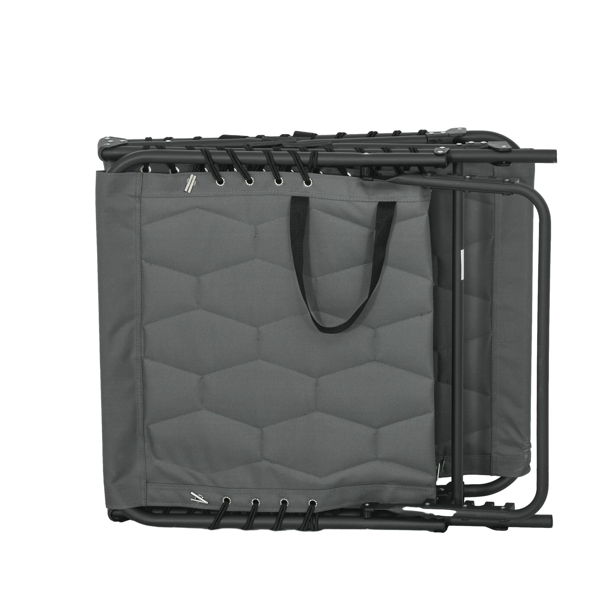 Alt View 8. Outsunny - Folding Chaise Lounge Set of 2 with 5-level Reclining Back, Outdoor Lounge Tanning Chair with Padded Seat - Gray.