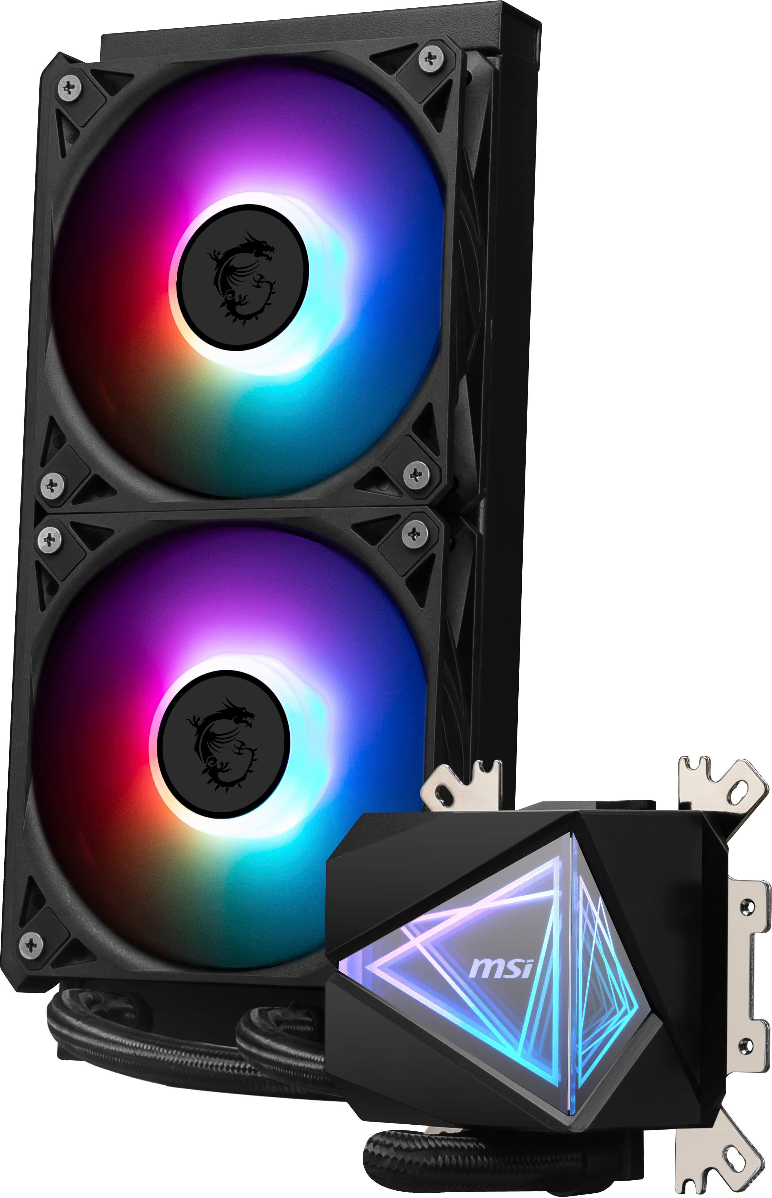 Alt View 12. MSI - MAG Core Liquid I240 - AIO ARGB CPU Liquid Cooler - 240mm Radiator - 2x 120mm ARGB Gen 2 PWM Fans - Black.