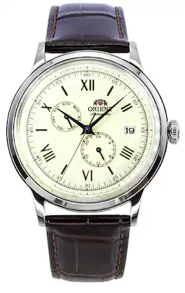 Orient - Classic Bambino Version 8 Leather Strap Dial RA-AK0702Y Mens Watch - Beige