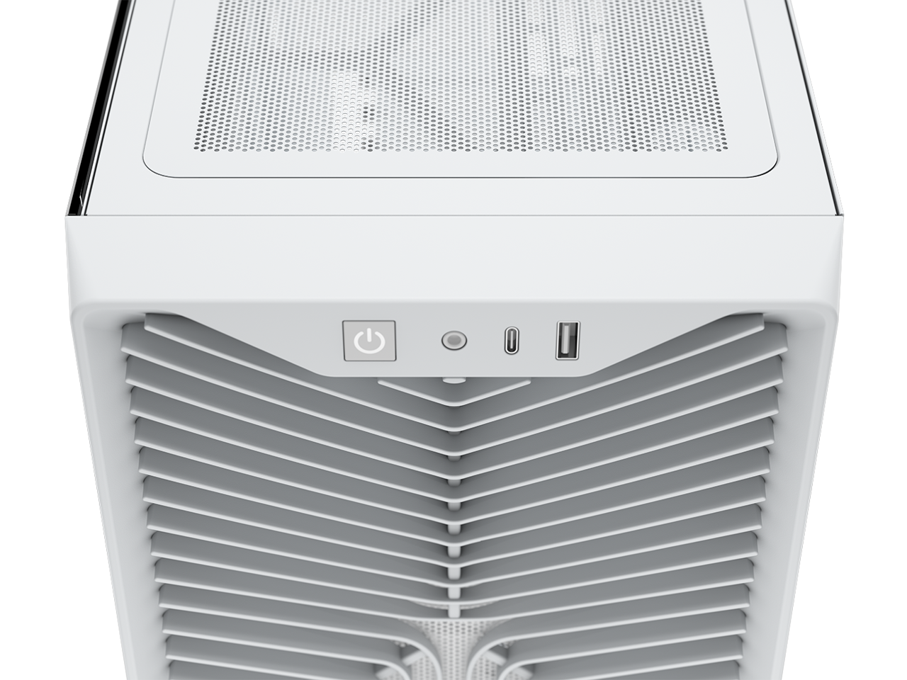 Alt View 9. CORSAIR - CORSAIR 3200D RS Mid-Tower Case, White, 360mm Rad, BTF/Zero/Stealth Compatible, Angled GPU Fan Mount - White.