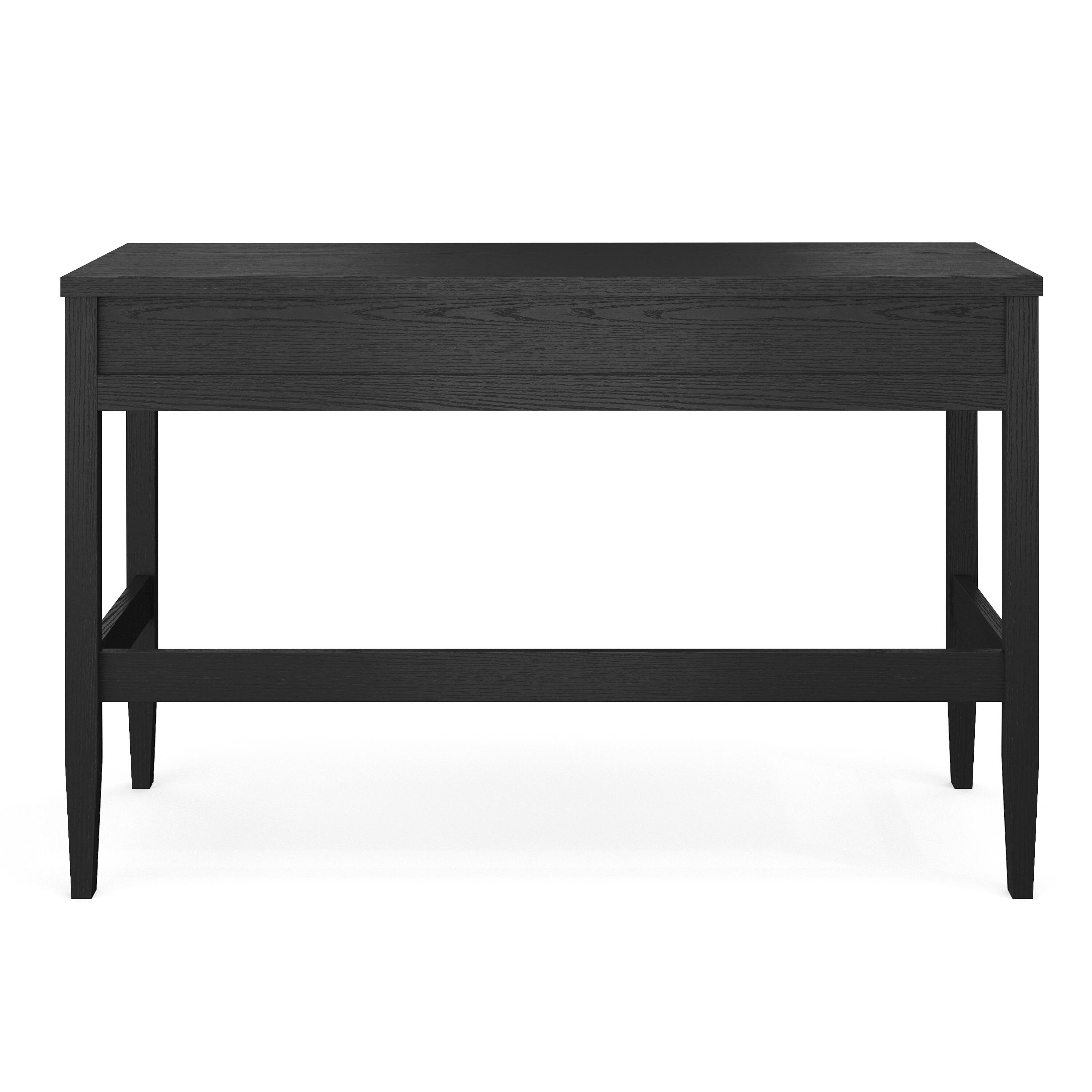 Alt View 8. Martha Stewart - Rhett Home Office Desk with 3 Drawers and Tapered Legs - Black Frame/Oil Rubbed Bronzed Hardware.