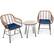 Alt View 9. Costway - 3PCS Patio Rattan Bistro Set Coffee Table Armchair Garden Cushion - Navy.