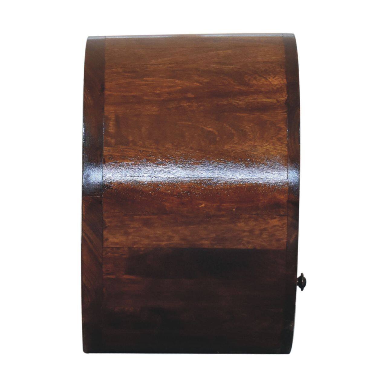 Alt View 4. Artisan Furniture - Artisan Furniture Solid Wood Floating Circle Chestnut Bedside, 1 Drawer, 1 Open Slot, Dark Brown - Chestnut.