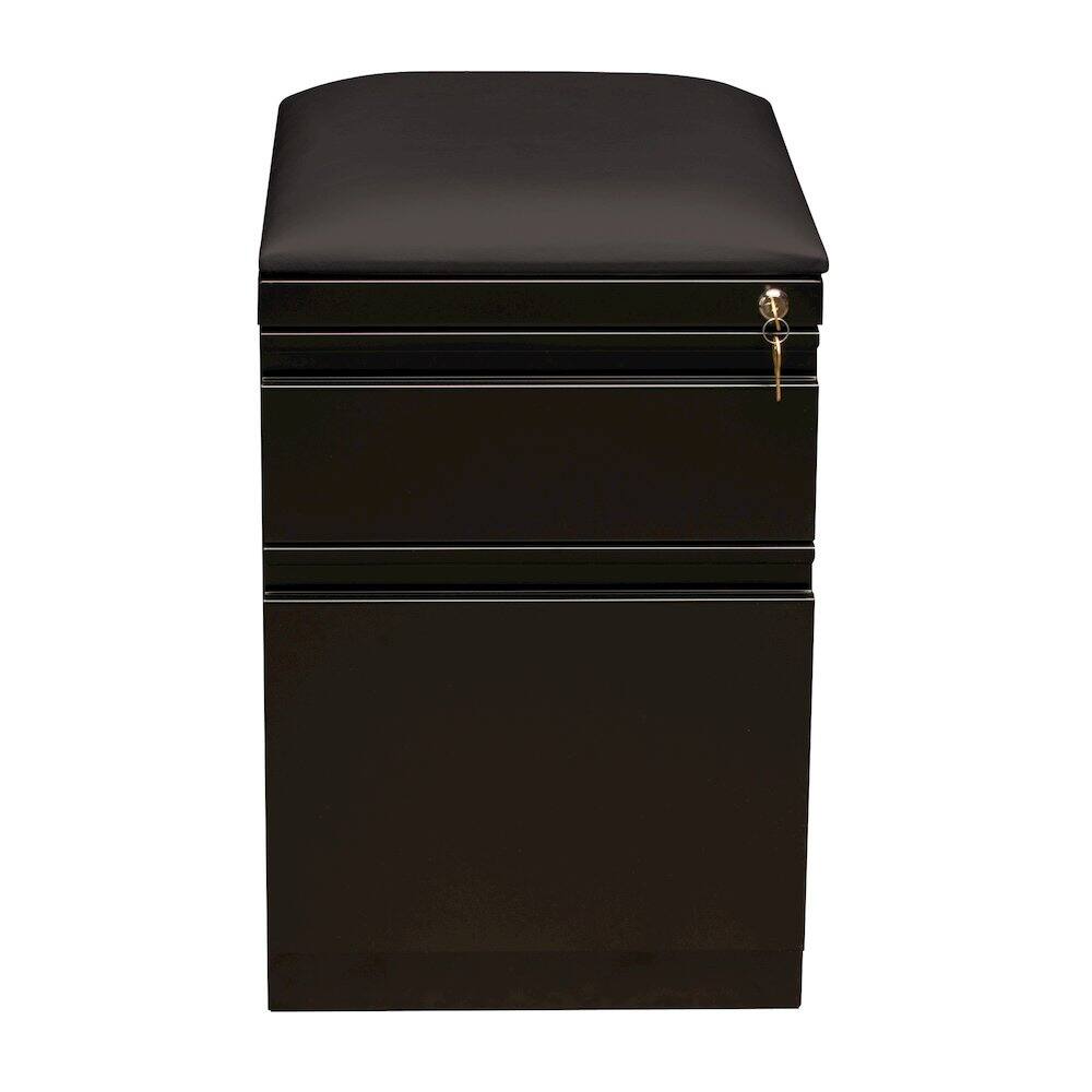 Hirsh - 20 inch Deep Mobile Pedestal File Cabinet 2 Drawer Box-File / - Black