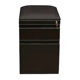 Hirsh - 20 inch Deep Mobile Pedestal File Cabinet 2 Drawer Box-File / - Black