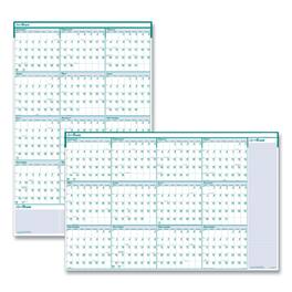 House of Doolittle - Express Track Reversible/Erasable Yearly Wall Calendar, 24 x 37, White/Teal Sheets, 12-Month (Jan to Dec): 2026
