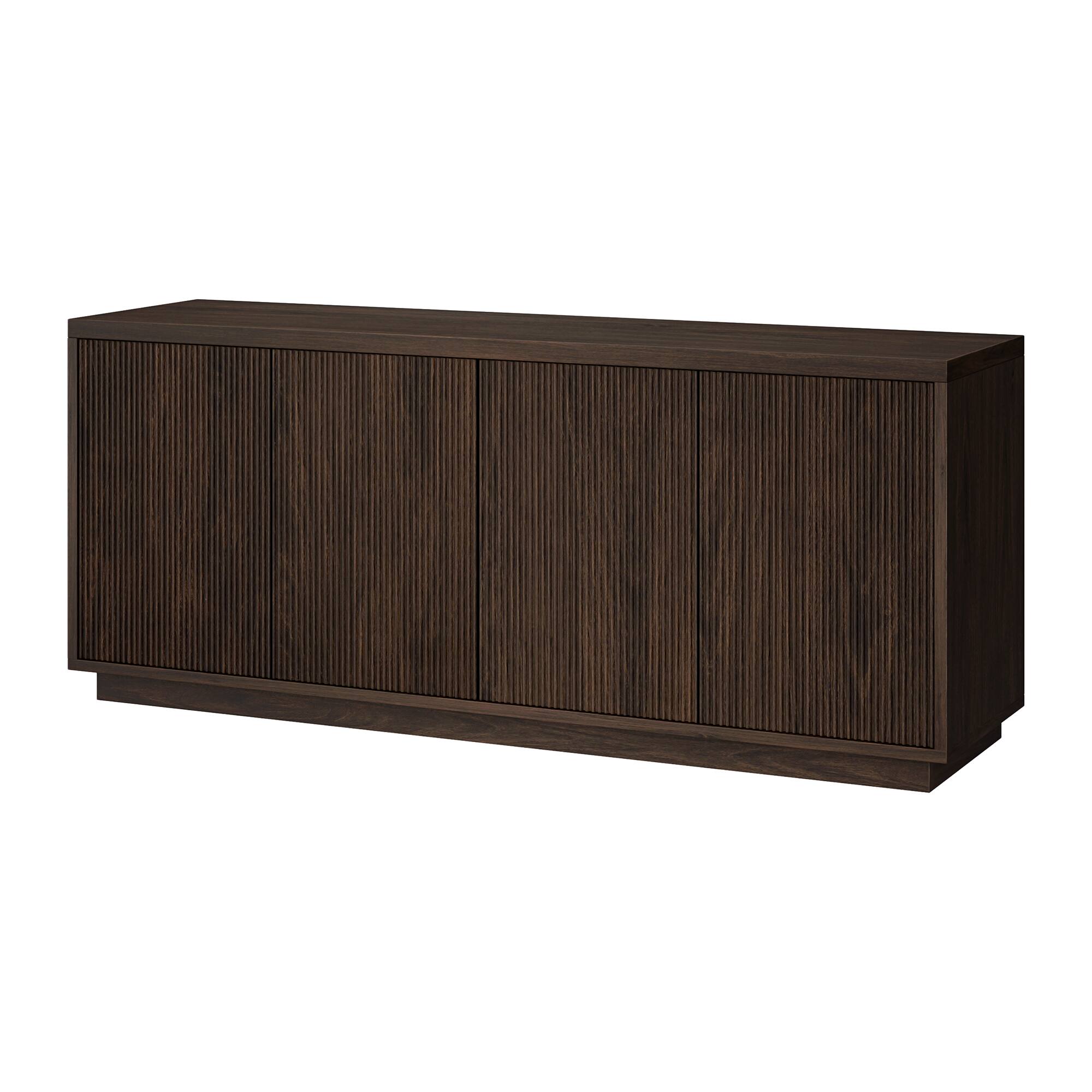 Left. Hudson&Canal - Hanson Rectangular Fluted TV Stand for TV's up to 65" in Alder Brown - Alder Brown.