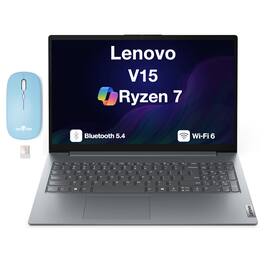 Lenovo - Upgraded - V15 Laptop 15.6 FHD Display (Ryzen 7 170, 64GB, 4TB SSD, AMD Radeon 680M, Win 11 Pro) w/Dockztorm Wireless Mouse - Luna Grey