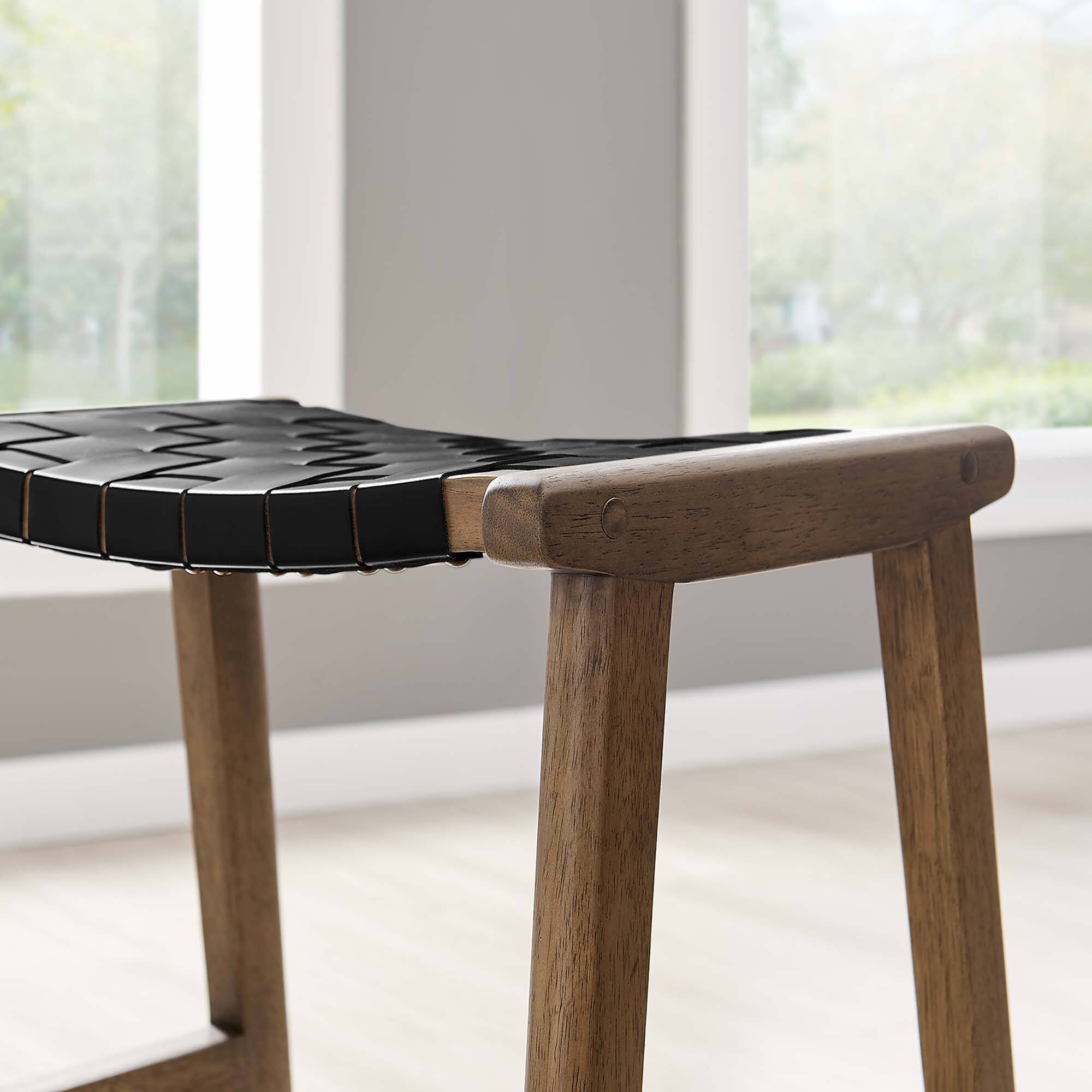 Alt View 6. Modway - Saoirse Faux Leather Wood Counter Stool Set of 2 by Modway - 0.