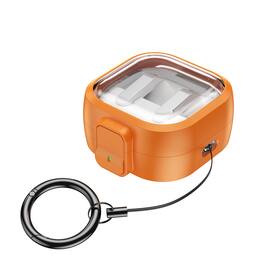 UUCOVER - For Samsung Galaxy Buds4 / Buds4 Pro Shockproof PC Case Supports Wireless Charging Cover with Lock and Ring Strap - Orange
