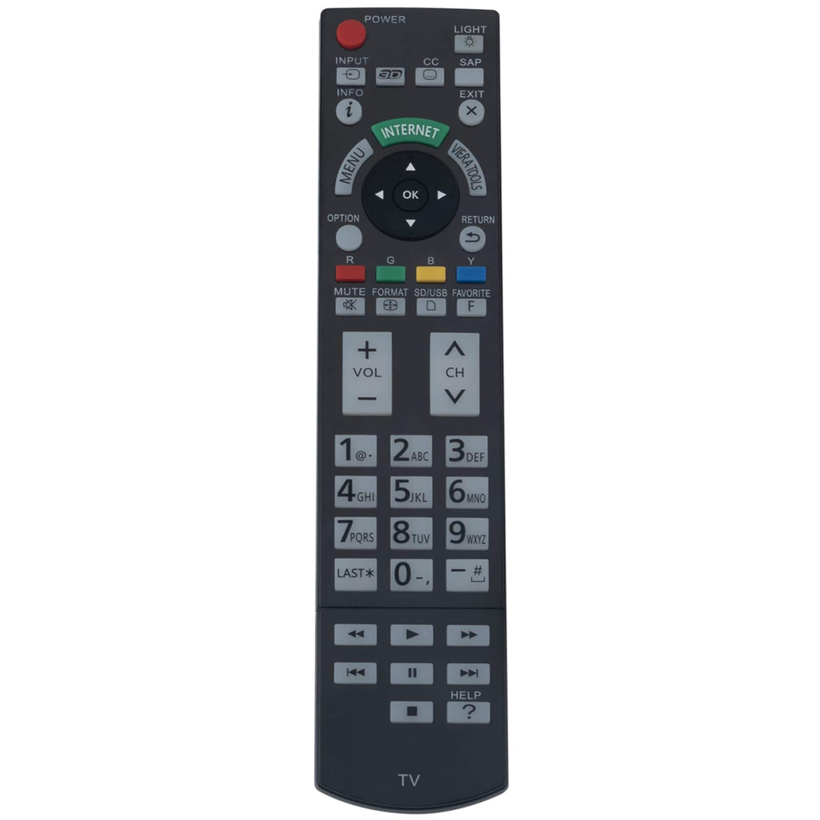 ZdalaMit - Replacement Remote N2QAYB000703 Sub N2QAYB000777 fit for Panasonic TV TC-P50ST50 TC-P55ST50 TC-P60ST50 TC-P65ST50 - Black