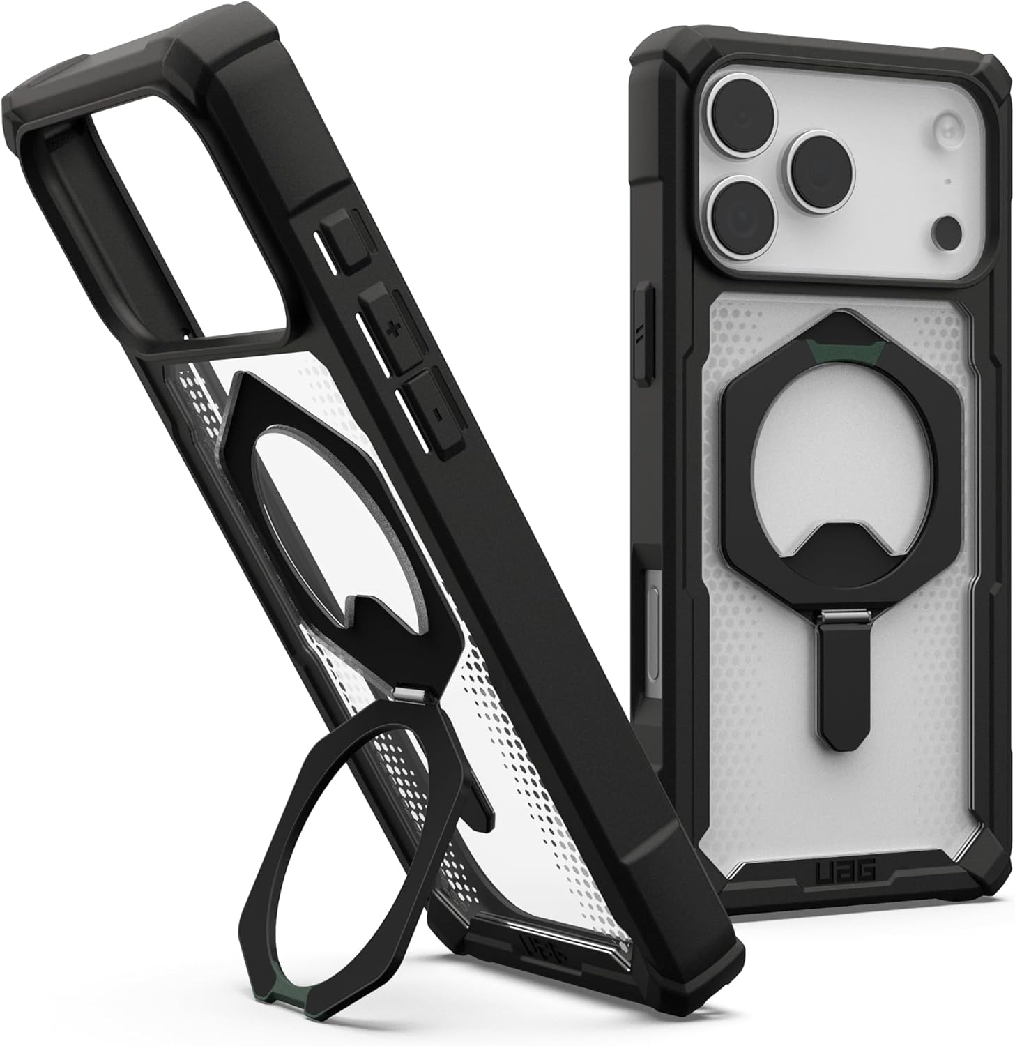 Front. UAG - URBAN ARMOR GEAR UAG Designed for iPhone 17 Pro Max Case with Kickstand Plasma XTE - Black/Clear.