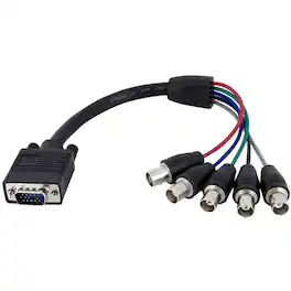 StarTech.com - 1 ft Coax HD15 VGA to 5 BNC RGBHV Monitor Cable