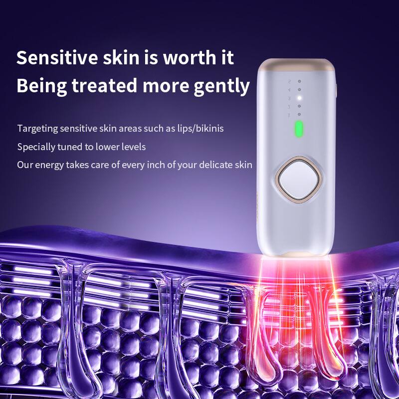 Sensitive skin is worth it  
Being treated more gently  
Targeting sensitive skin areas such as lips/bikinis  
Specially tuned to lower levels  
Our energy takes care of every inch of your delicate skin