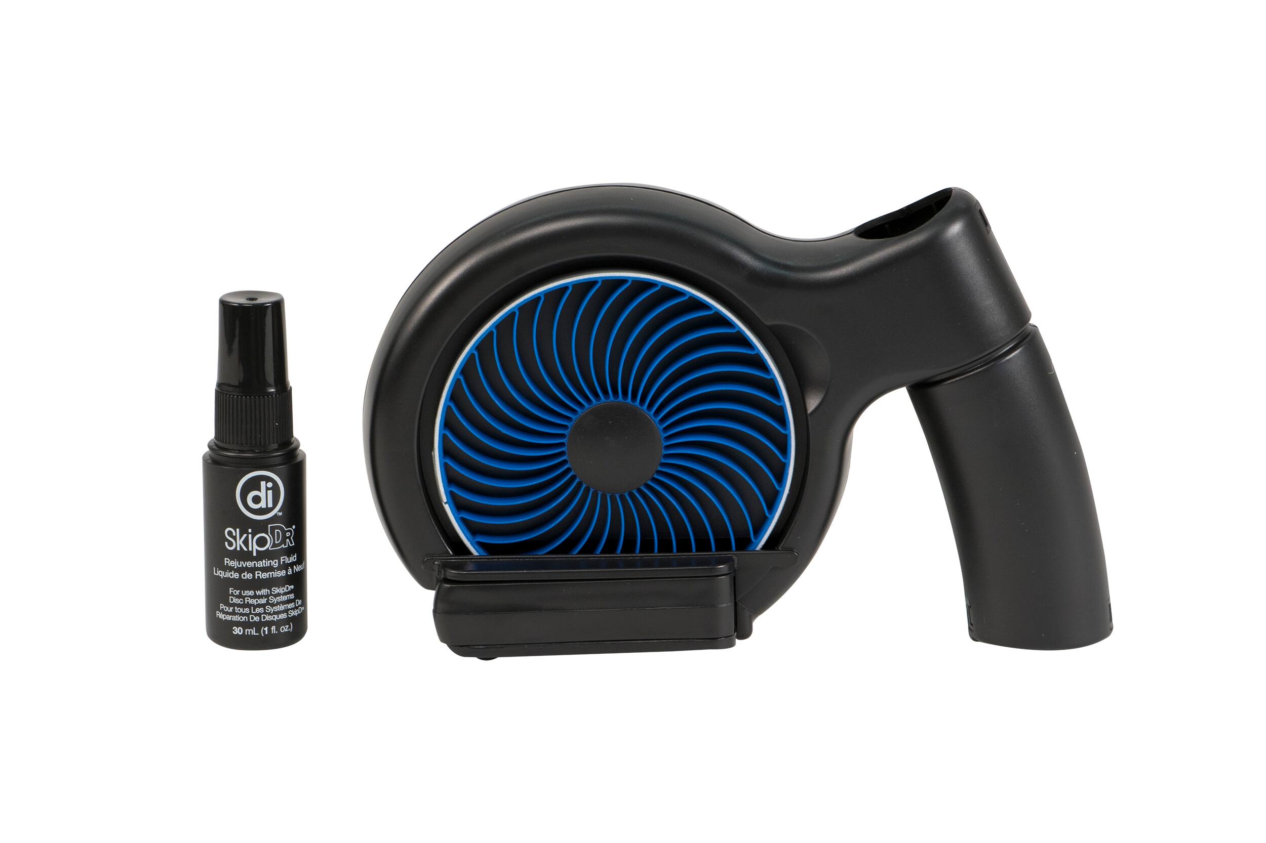 Sure, here is the corrected and grouped text:

---

**di SkipDr**

**Rejuvenating Fluid**  
**Liquide de Remise à Neuf**  
**For use with SkipDr Repair System**  
**Pour tous Les Systèmes de Réparation de Disques**  
**30 mL (1.1 oz)**

---