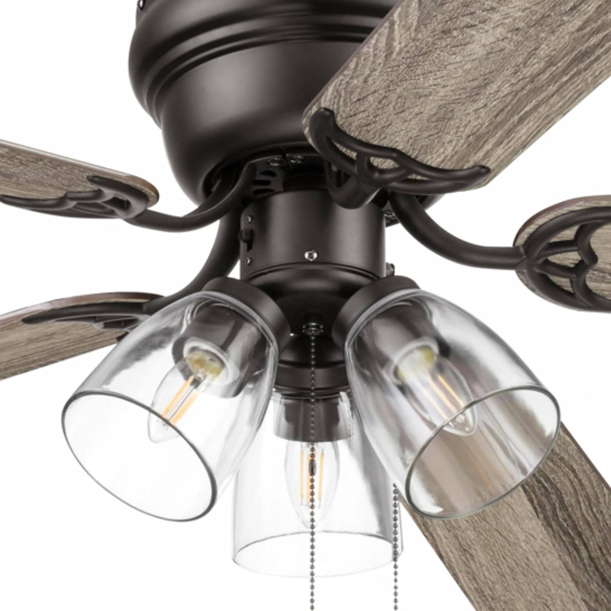 Alt View 8. Portage Bay - Portage Bay Renton Ceiling Fan with Quiet, Reversible Motor, 52 Inch, Bronze - Espresso.