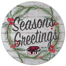 Jardine - Saint Joseph's Hawks 20'' x 20'' Season's Greetings Circle - White